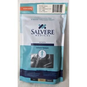 Salvere Medical Women's Opaque  Compression Thigh High 15-20 mmHg Black LargeNew